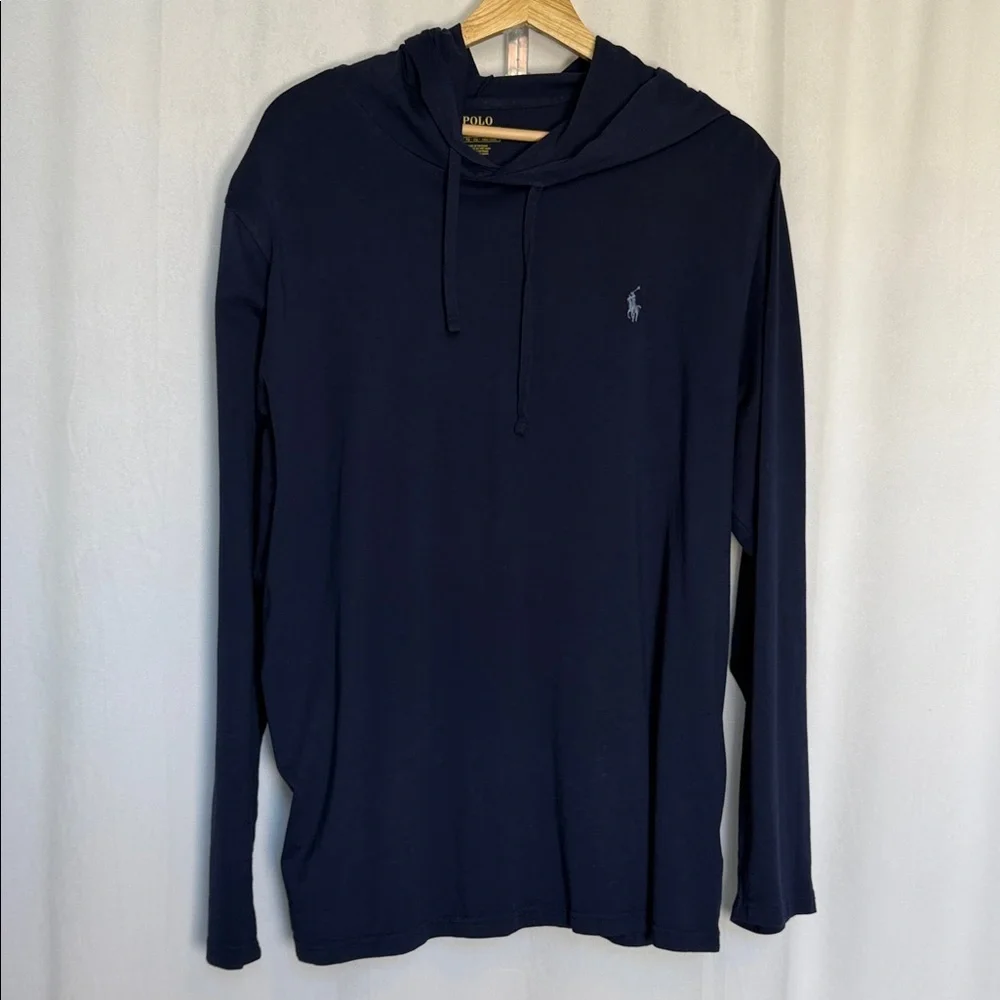Polo by Ralph Lauren Men's Dark Blue Hoodie X-Large Embroidered Pony Preppy EUC
